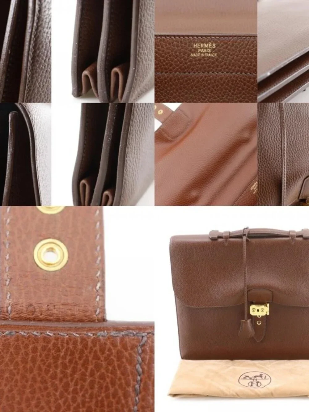 HERMES Sac A Depeche 38 Business bag Brown Fjord mens